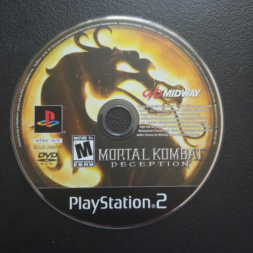 PlayStation 2 Midway Mortal Kombat Deception disk only good condition.